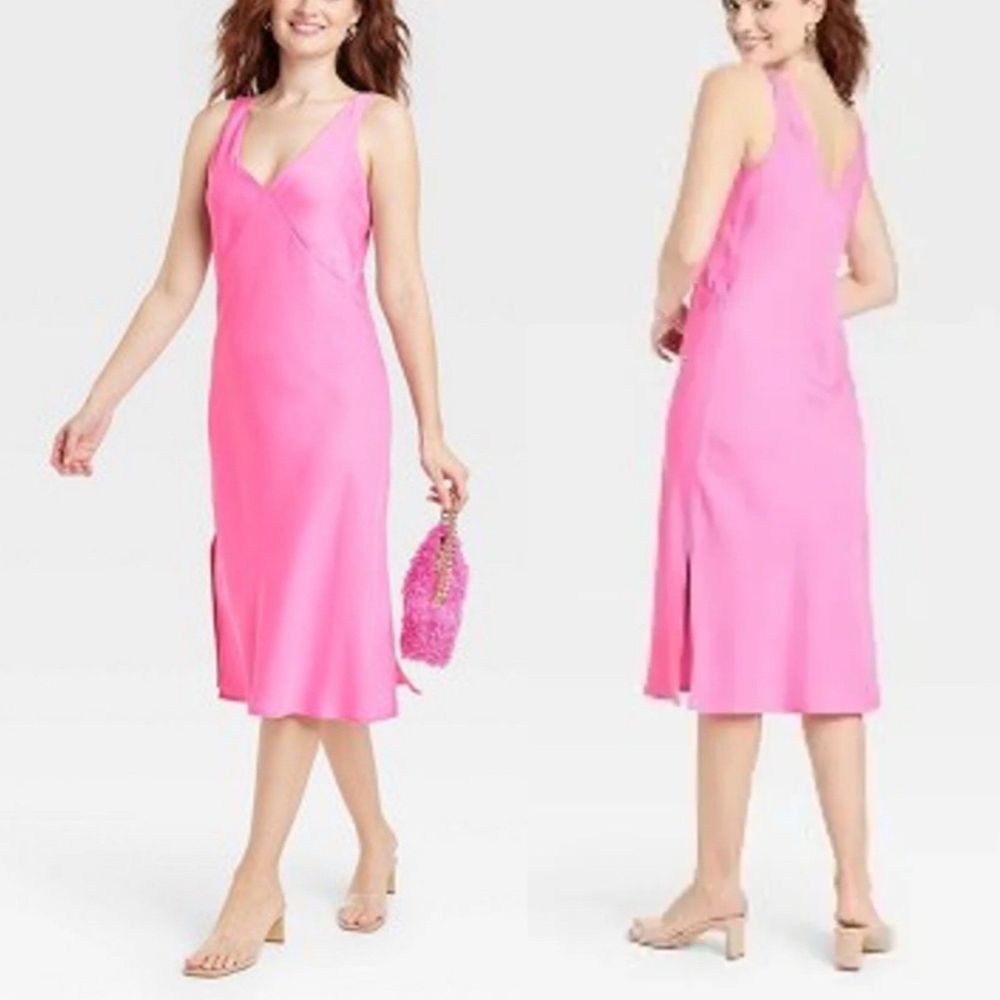 a new day Pink Midi Dress
